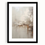 Abstract modern wall art collection featuring a sleek black frame and white mat, showcasing geometric shapes and vibrant colors, perfect for contemporary decor.