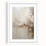 Abstract modern wall art featuring a stylish geometric design in vibrant colors, framed with a white mat, perfect for contemporary home decor. The artwork adds a touch of elegance and creativity to living spaces, ideal for art enthusiasts seeking unique decor solutions.