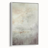 Framed abstract modern wall art collection featuring vibrant colors and geometric shapes, showcasing a white frame and a side view perspective for elegant home decor.