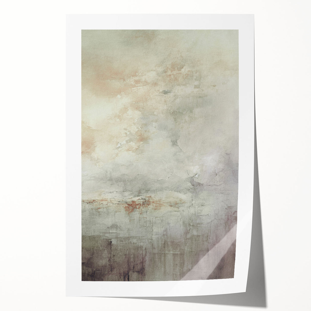 Abstract modern wall art print featuring vibrant colors and geometric shapes, rolled and ready for display, ideal for contemporary home decor.