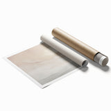 Abstract modern wall art print showcasing vibrant colors and geometric shapes, rolled and packaged in a protective cardboard tube for easy display. Perfect for contemporary home decor.