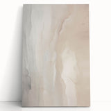 Abstract modern wall art design featuring vibrant colors and geometric shapes, printed on stretched canvas and leaning against a neutral wall, ideal for contemporary decor.