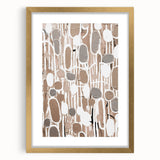 Abstract modern design wall art collection framed with a gold mat, showcasing vibrant colors and geometric patterns, perfect for contemporary home decor.