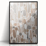 Framed abstract modern wall art featuring a striking black design, perfect for contemporary home decor. Ideal for enhancing living spaces with sophistication.