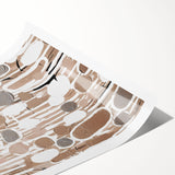 Abstract modern wall art print showcasing vibrant geometric shapes in bold colors, rolled and ready for display, perfect for enhancing contemporary decor.