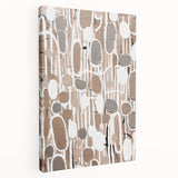 Abstract modern design wall art featuring vibrant colors and geometric shapes, printed on stretched canvas with a sleek side view showcasing its contemporary aesthetic. Perfect for enhancing modern interiors.