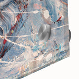 Close-up of an abstract splatter design wall art piece showcasing vibrant colors and dynamic patterns, perfect for modern home decor.