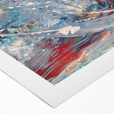 Abstract splatter design wall art on rolled canvas, showcasing vibrant colors and dynamic patterns, perfect for modern home decor.