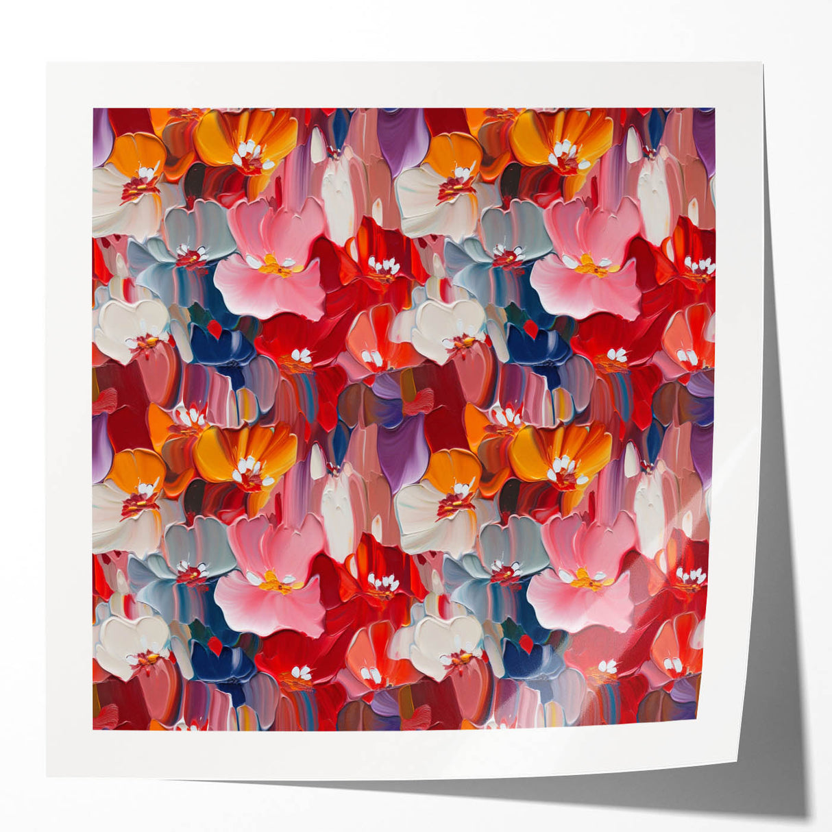 Abstract wall art print showcasing vibrant splatter designs in bold colors, perfect for modern home decor or creative spaces.