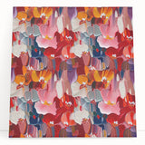 Abstract wall art canvas featuring colorful splatter designs in vibrant hues of blue, pink, and yellow, perfect for modern home decor.