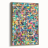 Framed abstract wall art showcasing vibrant gold splatter designs on a textured canvas, ideal for contemporary home decor.