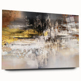 Abstract splatter art design on acrylic glass, showcasing vibrant colors and dynamic patterns, perfect for modern home decor.