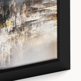 Close-up of an abstract splatter design wall art piece on framed canvas, showcasing vibrant colors and dynamic patterns ideal for modern decor.