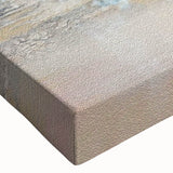 Close-up of a vibrant abstract splatter wall art design on stretched canvas, showcasing dynamic colors and textures ideal for modern decor.