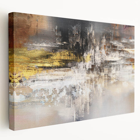 Colorful abstract splatter wall art on stretched canvas, showcasing vibrant hues and dynamic patterns, perfect for modern home decor.