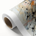 Abstract splatter wall art design on rolled canvas, showcasing vibrant colors and dynamic patterns, perfect for modern home decor.