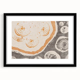 Abstract wall art featuring a collection of colorful strokes and lines in a stylish black frame with a mat, ideal for modern decor.