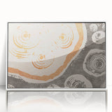 Framed abstract wall art featuring colorful strokes and lines on an acrylic surface, showcasing a modern design with a white frame.