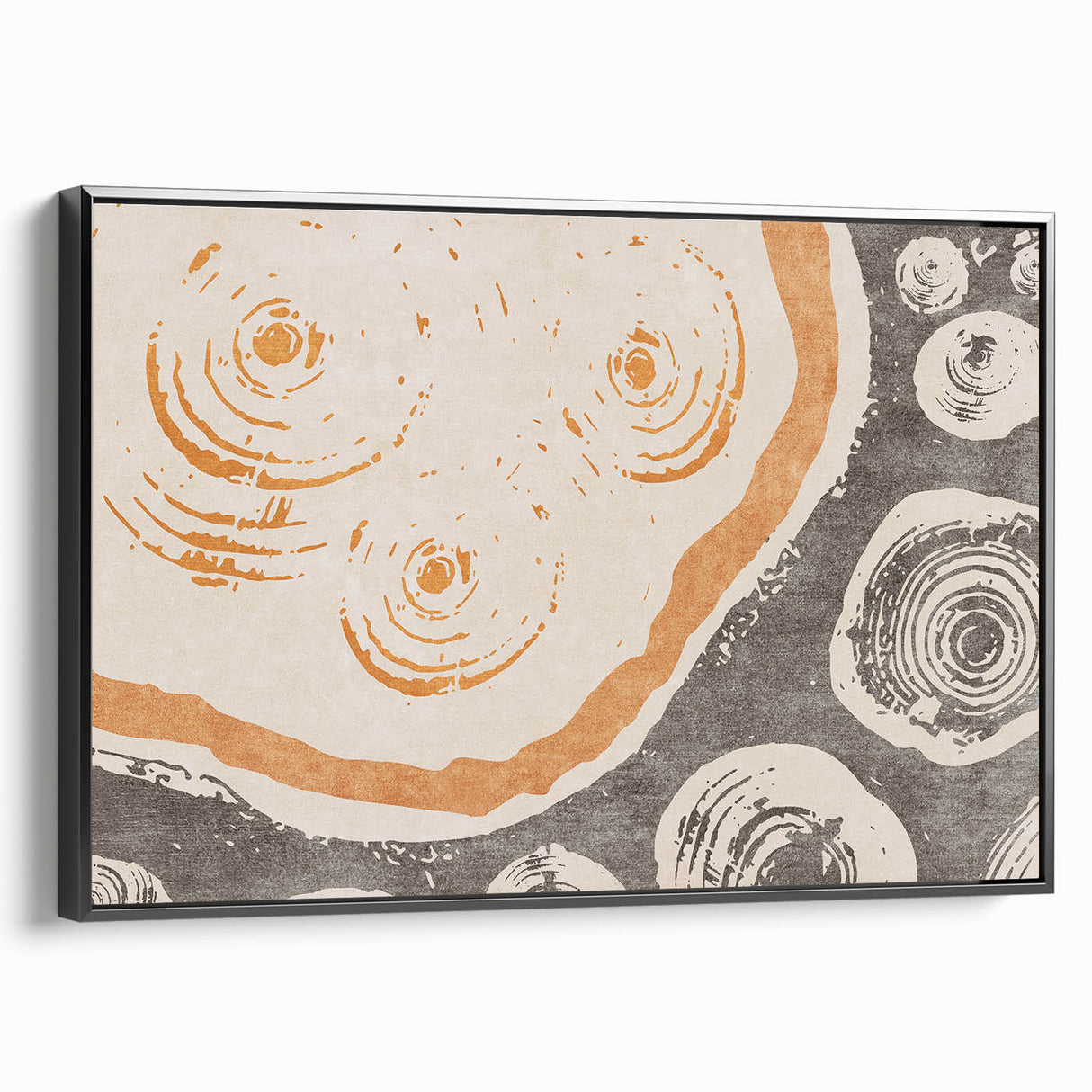 Framed abstract wall art featuring colorful strokes and lines in a modern design, displayed in a sleek black frame showcasing its contemporary appeal.