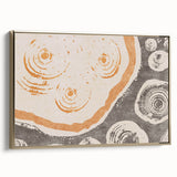 Framed wall art showcasing an abstract design of gold strokes and lines on a canvas, highlighting modern elegance in home decor.