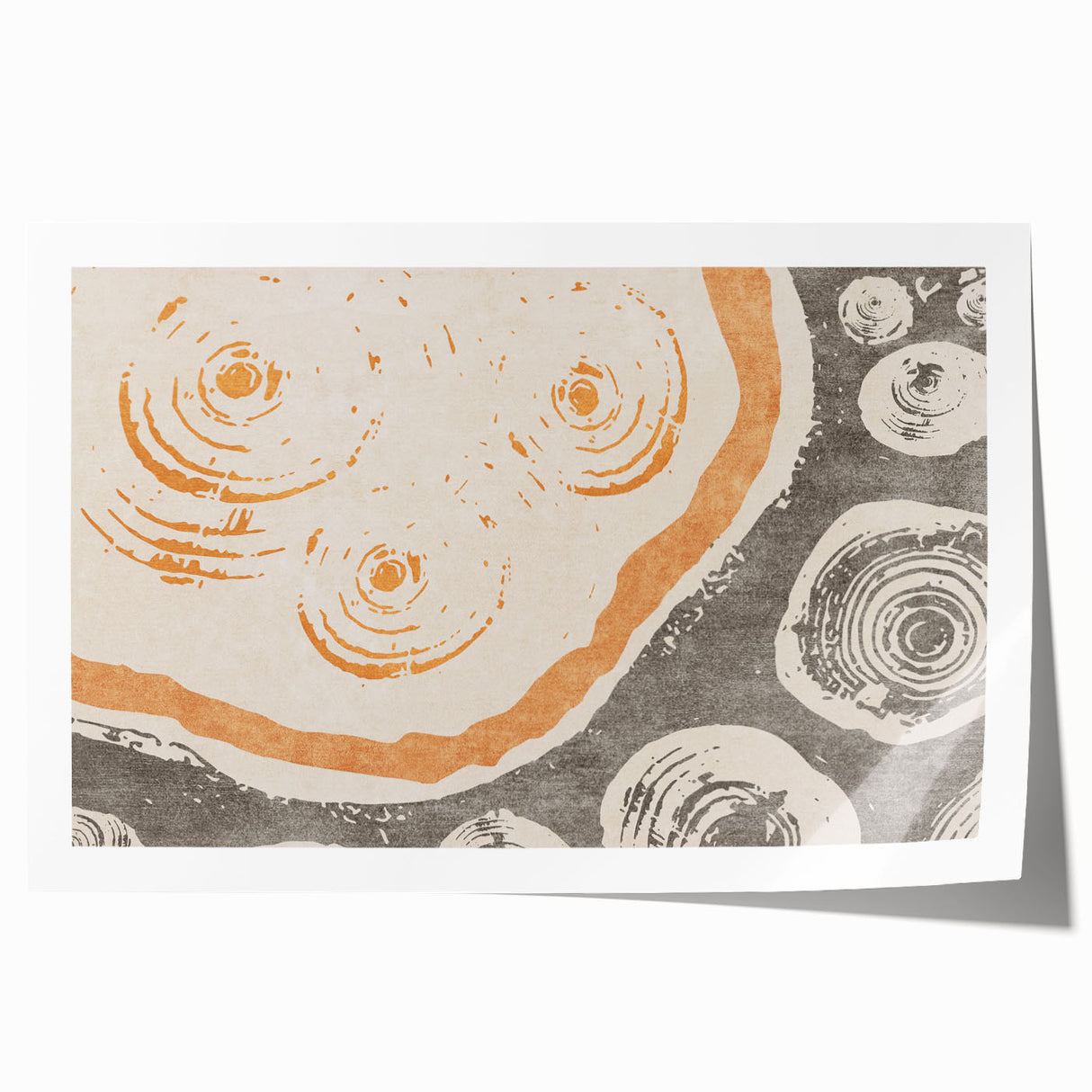 Abstract strokes and lines design in vibrant colors on a rolled canvas print, perfect for modern wall decor and artistic interior styling.