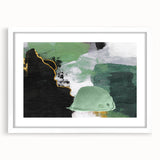 Abstract wall art featuring colorful strokes and lines in a contemporary design, framed with a white mat, ideal for modern home decor. Perfect for enhancing living spaces with vibrant artistic flair.