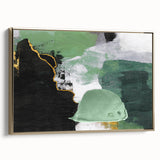 Framed canvas art featuring an abstract design of gold strokes and lines, showcasing a modern aesthetic that enhances contemporary home decor. Ideal for living rooms or offices.