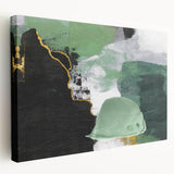 Abstract wall art featuring vibrant strokes and lines in multiple colors on stretched canvas, showcasing a modern design ideal for contemporary home decor.
