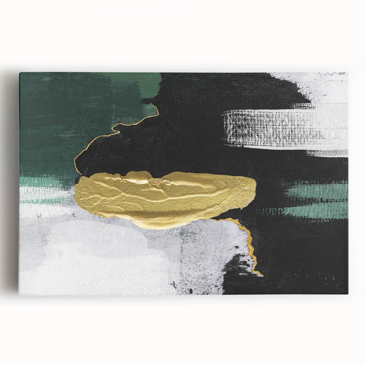 Abstract canvas wall art showcasing vibrant strokes and lines in shades of blue, yellow, and orange, perfect for modern home decor.