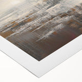 Abstract wall art design on rolled canvas showcasing vibrant strokes and lines in shades of blue, orange, and yellow, perfect for modern decor.