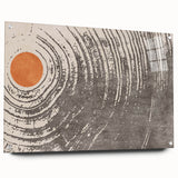 Abstract wall art design showcasing colorful strokes and lines printed on acrylic glass, displayed with elegant pins, perfect for modern decor.