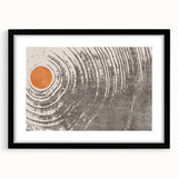 Abstract wall art featuring bold strokes and lines in shades of black and white, framed with a mat for a modern decor accent.