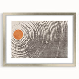 Framed abstract wall art featuring colorful strokes and lines in a modern design with a silver mat, perfect for contemporary home decor.