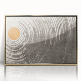 Framed wall art featuring an abstract strokes and lines design in soft gold and white hues, perfect for modern home decor accents.
