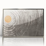 Framed abstract wall art featuring dynamic silver strokes and lines against a sleek white background, perfect for modern home decor.