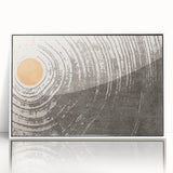 Framed abstract wall art design showcasing colorful strokes and lines on a white background, perfect for modern home decor.