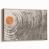 Framed wall art showcasing an abstract design with gold strokes and lines, elegantly displayed in a contemporary setting, perfect for modern decor.