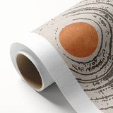 Colorful abstract strokes and lines design on rolled canvas, showcasing vibrant hues and dynamic patterns, perfect for modern wall decor.