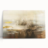 Abstract wall art print showcasing vibrant strokes and lines in various shades of blue, orange, and yellow, ideal for modern home decor.