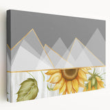 Abstract wall art showcasing dynamic strokes and lines in vibrant colors, displayed on a stretched canvas with a side view, ideal for modern decor.