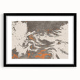 Abstract wall art showcasing a modern design of colorful strokes and lines, elegantly framed in black, perfect for contemporary decor.