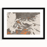 Abstract wall art showcasing a modern design of colorful strokes and lines, elegantly framed in black, perfect for contemporary decor.