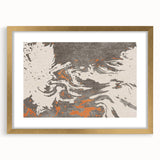 Framed abstract wall art featuring colorful strokes and lines in gold and pastel hues, enhancing modern home decor with a chic aesthetic.