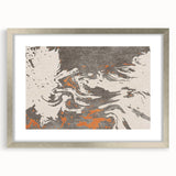 Abstract strokes and lines design wall art in a sleek silver frame, showcasing modern aesthetics with a mat finish, ideal for contemporary decor.