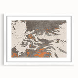 Framed abstract wall art collection showcasing colorful strokes and lines in a modern design, set in a sleek white frame with matting.