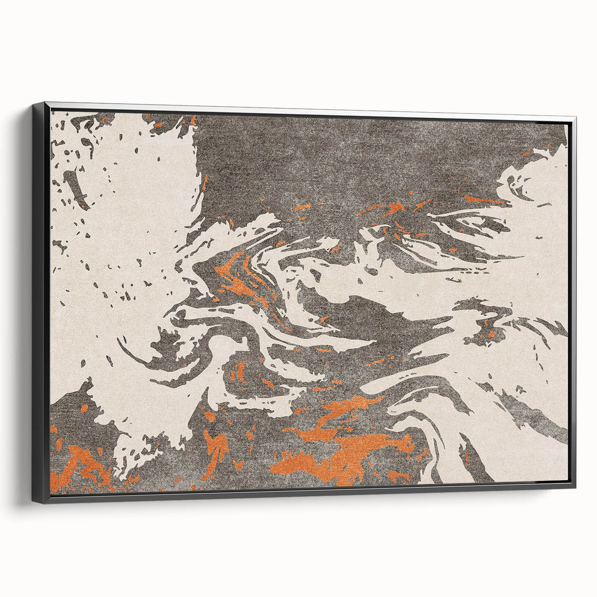 Framed abstract wall art with vibrant strokes and lines in bold colors, showcased from the side, perfect for modern home décor.