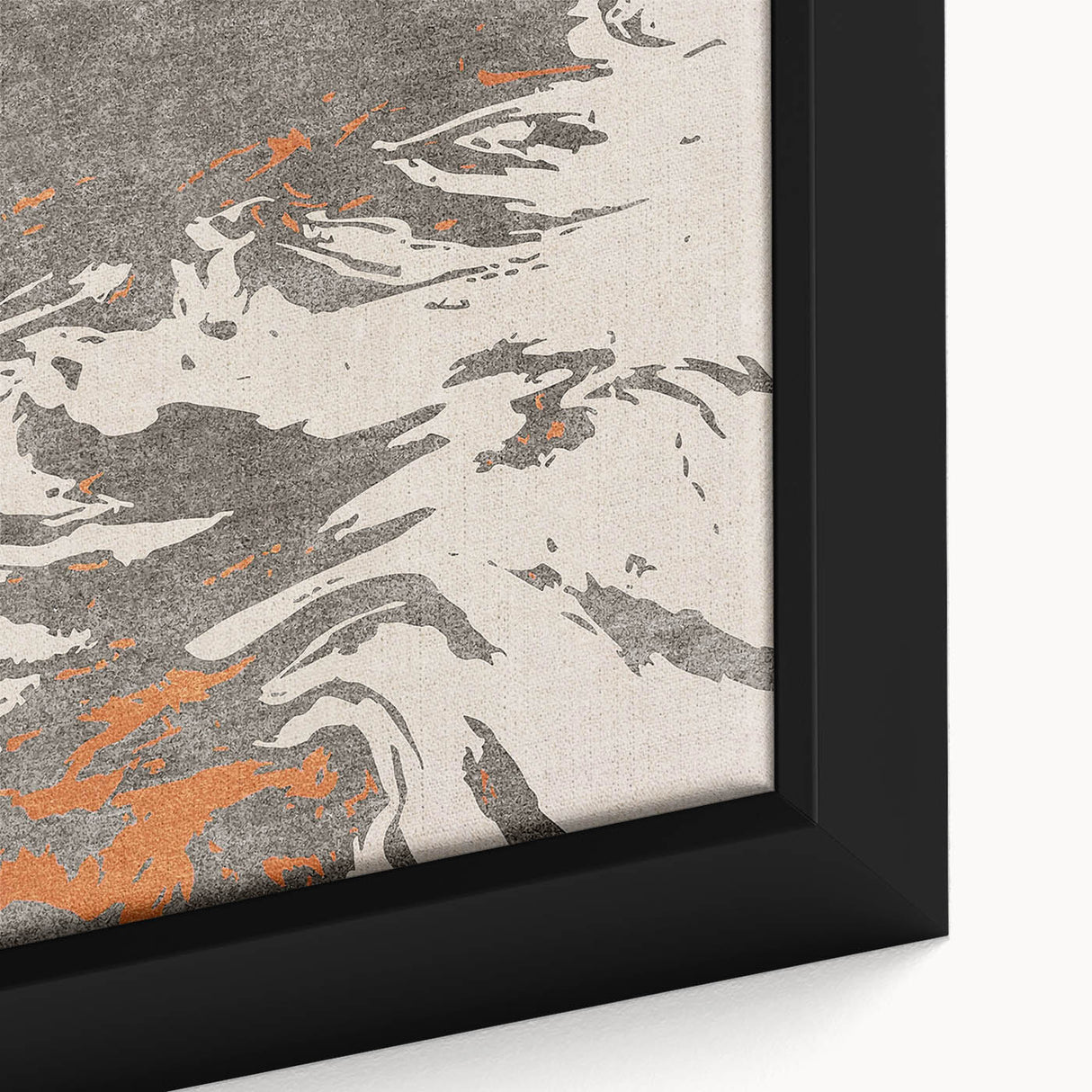 Close-up of an abstract strokes and lines design framed canvas wall art, showcasing vibrant colors and dynamic patterns, perfect for modern decor.