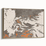 Framed abstract wall art showcasing elegant gold and black strokes on a textured canvas, perfect for modern home decor.