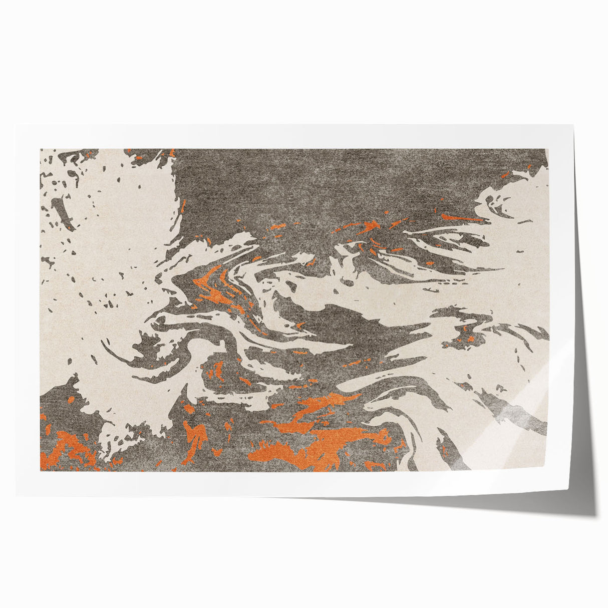 Abstract wall art print featuring vibrant strokes and lines in bold colors, perfect for modern home decor or office spaces, rolled for easy framing.