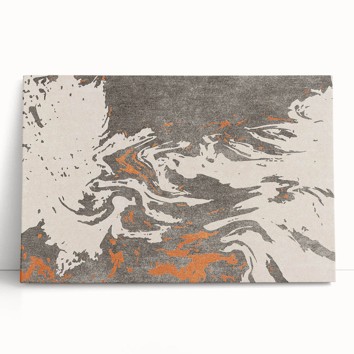 Abstract strokes and lines in vibrant colors create a modern wall art design on stretched canvas, perfect for contemporary home decor.